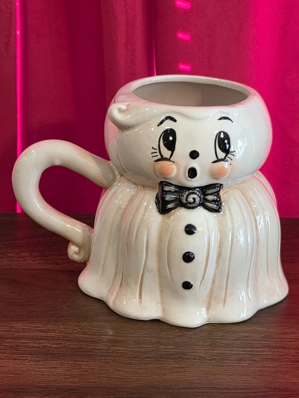 Johanna Parker Ceramic Boy Ghost Mug - Bowtie Ghost Mug NWT